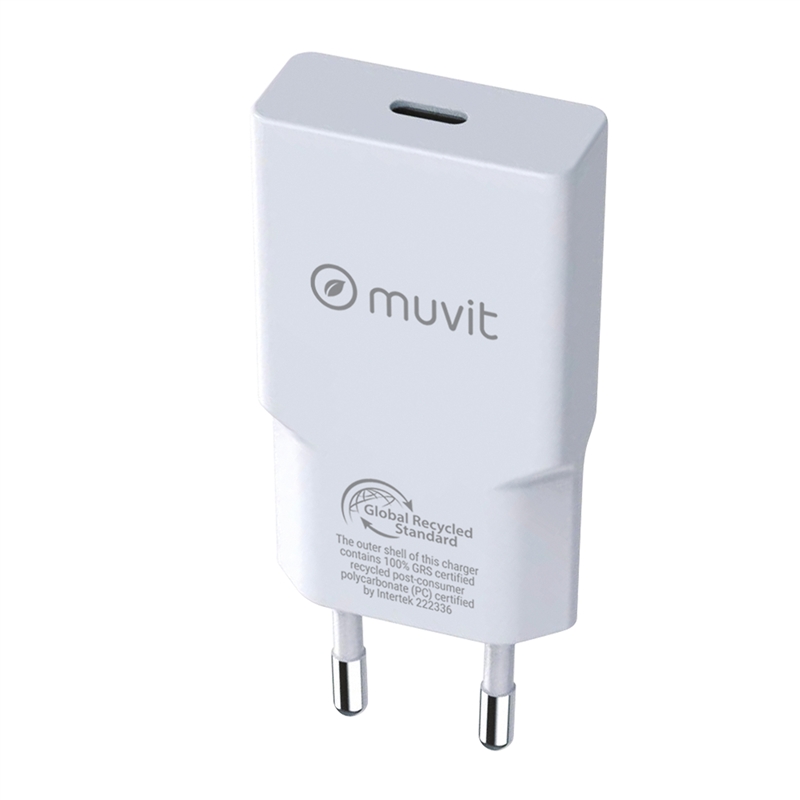 muvit for change cargador de pared Slim Tipo C PD 30W blanco