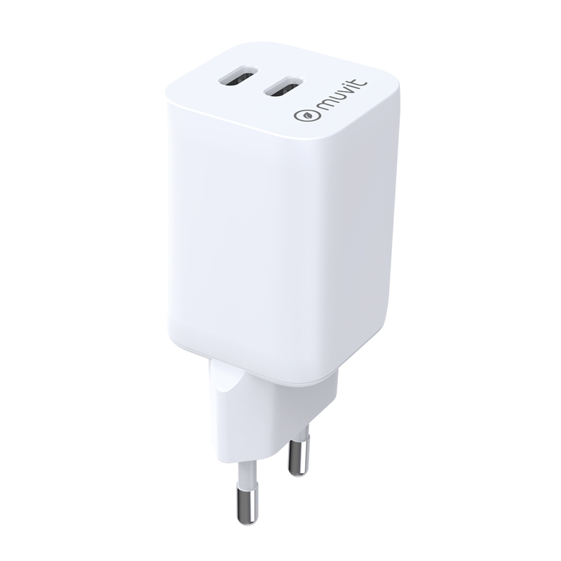 muvit for change cargador de pared GaN 2 Tipo C PD65W BiooFnix