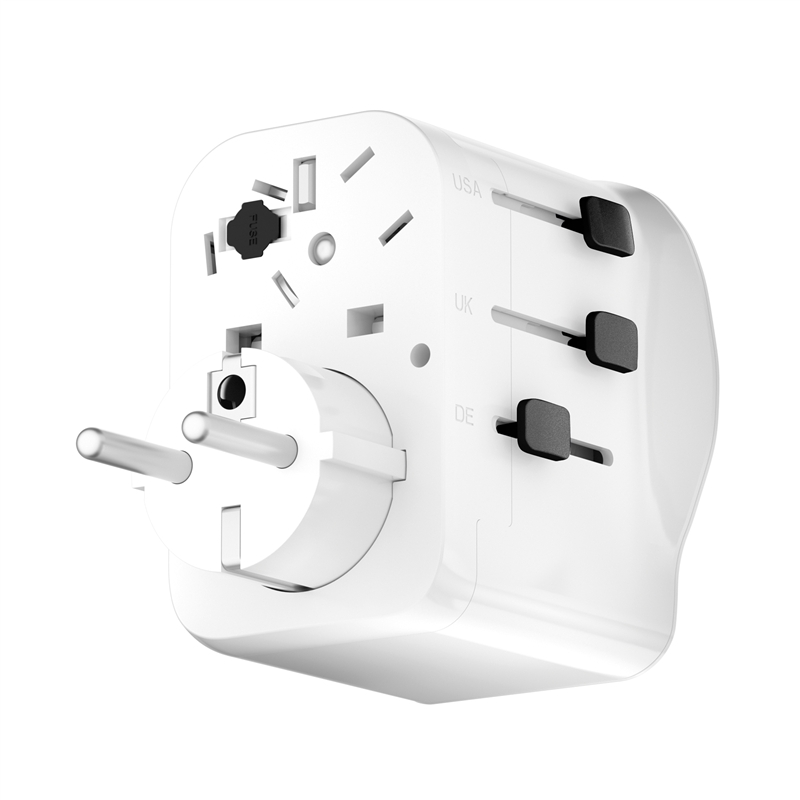 muvit for change adaptador Universal de viaje 2 USB-C PD45W + 1 USB-A blanco
