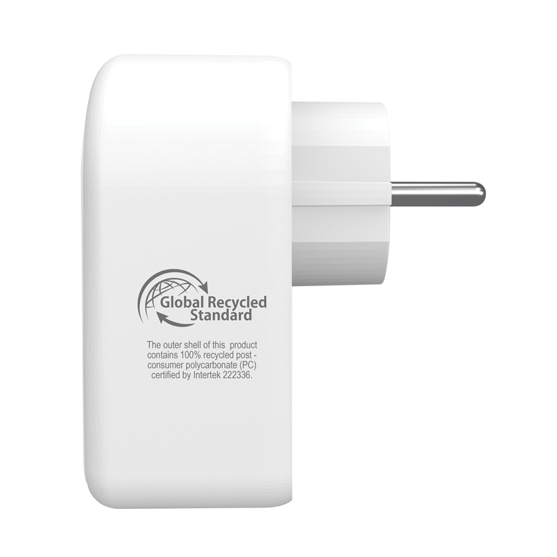 muvit for change enchufe 2 Tipo C 20W + 1 USB blanco
