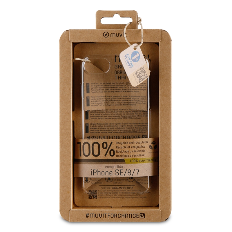 muvit for change carcasa compatible con Apple iPhone SE/8/7/6S/6 transparente