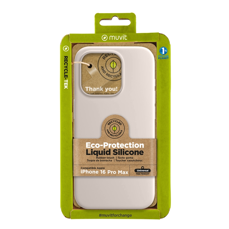 muvit for change funda Liquid Silicone compatible con Apple iPhone 16 Pro Max nude