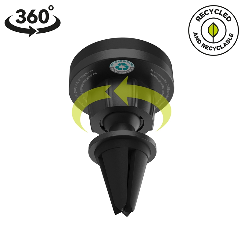 muvit for change soporte coche universal salida aire rotativo magnético negro (pinza rejilla)