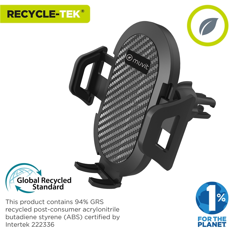 muvit for change soporte coche universal salida de aire hasta 7"ó 9,5cm de ancho negro (Pinza rejilla)