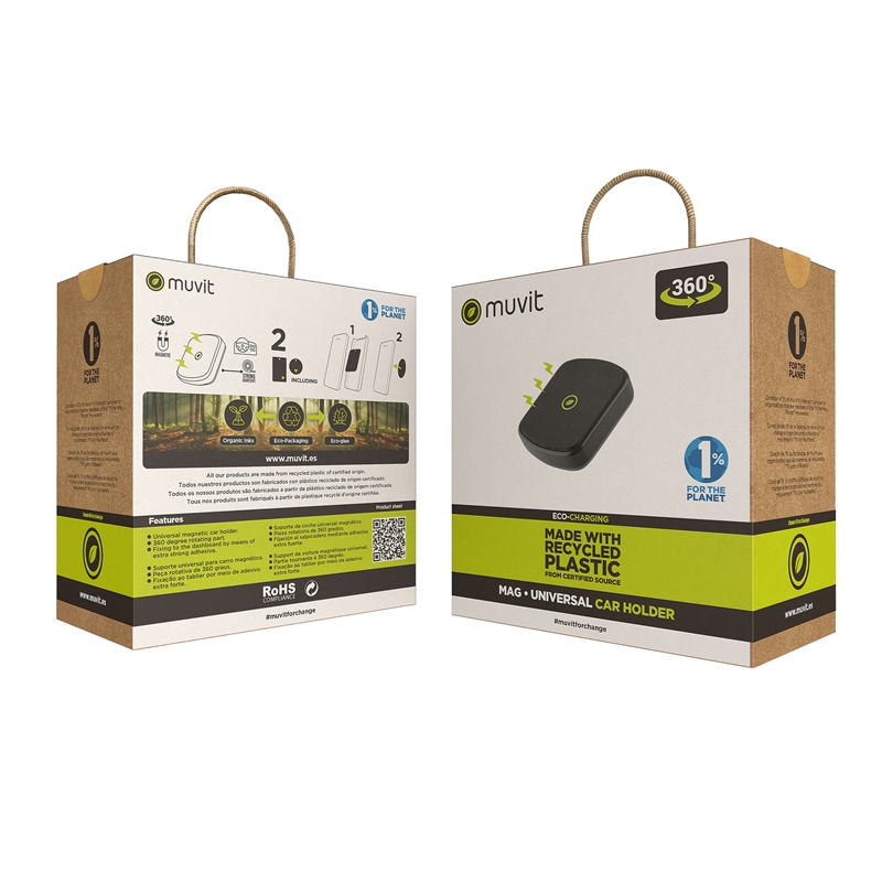 muvit for change soporte coche universal salpicadero magnético negro
