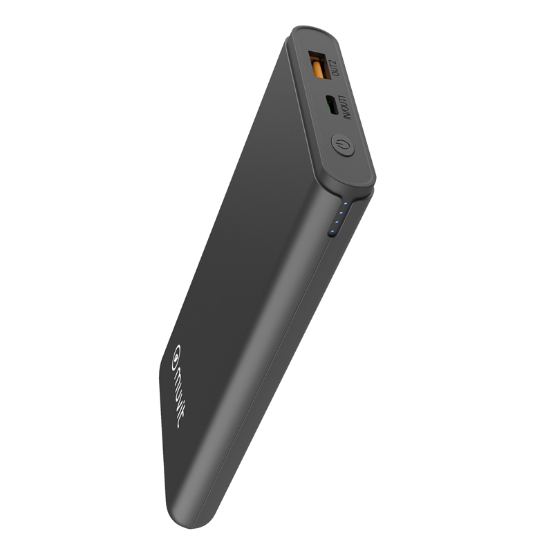 muvit for change power bank 10000 mAh USB A 2,4A + USB C PD/Output (USB A+tipo C) negro