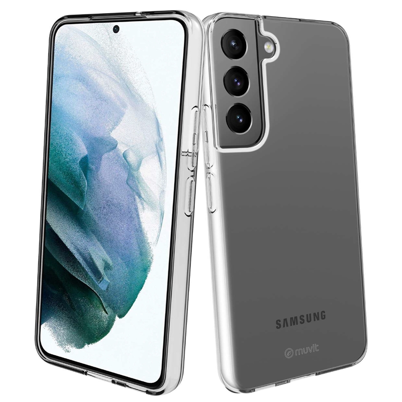 muvit for change funda compatible con Samsung Galaxy S22 5G  transparente antibacterias