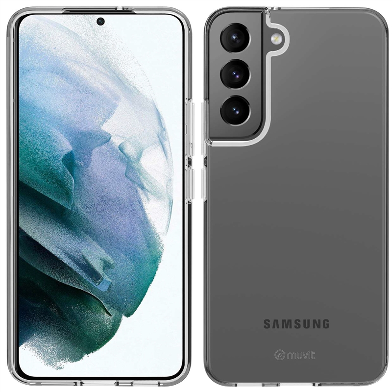 muvit for change funda compatible con Samsung Galaxy S22 5G  transparente antibacterias
