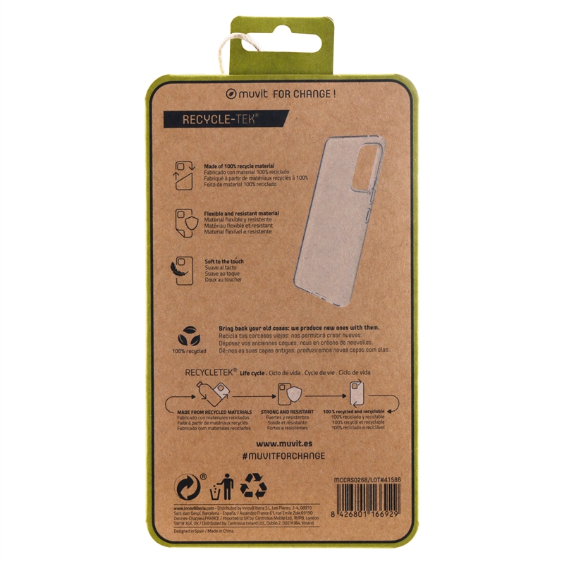 muvit for change funda compatible con Samsung Galaxy A53 5G transparente