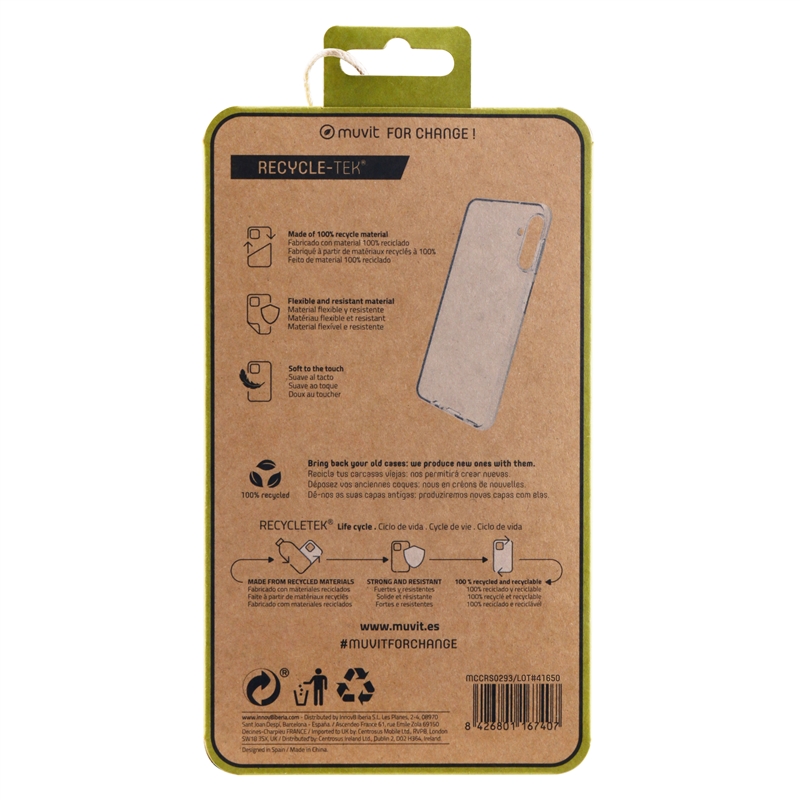 muvit for change funda compatible con Samsung Galaxy A04S 4G/A13 5G transparente