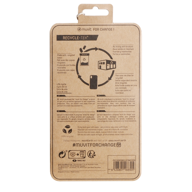 muvit for change funda compatible con Apple iPhone 14 Plus negra