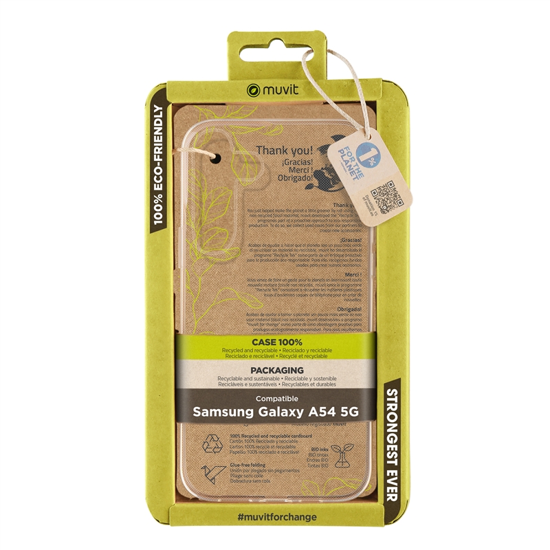 muvit for change funda compatible con Samsung Galaxy A54 5G  transparente