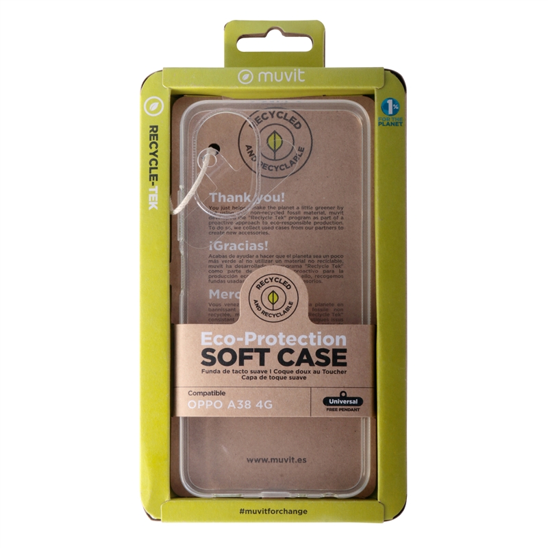muvit for change funda compatible con Oppo A38 4G transparente