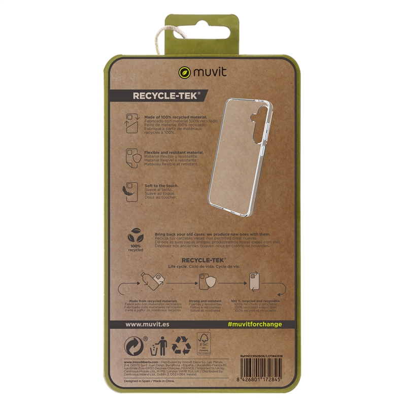 muvit for change funda compatible con Samsung Galaxy S24 Plus transparente
