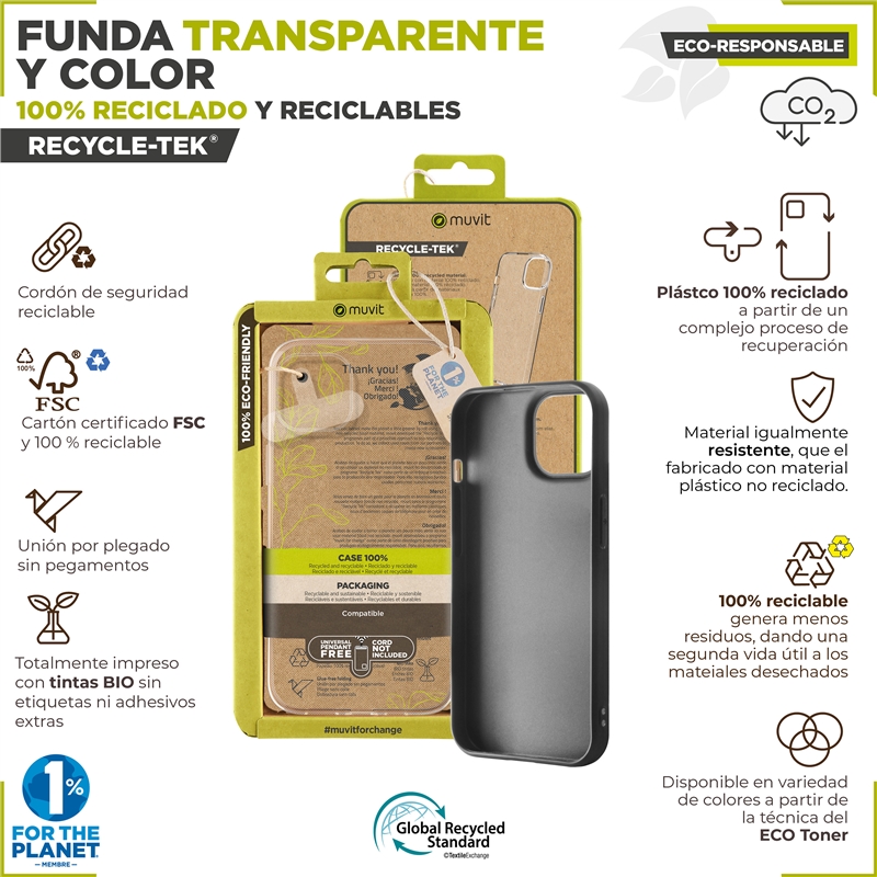 muvit for change funda compatible con Xiaomi Redmi 13C 4G transparente