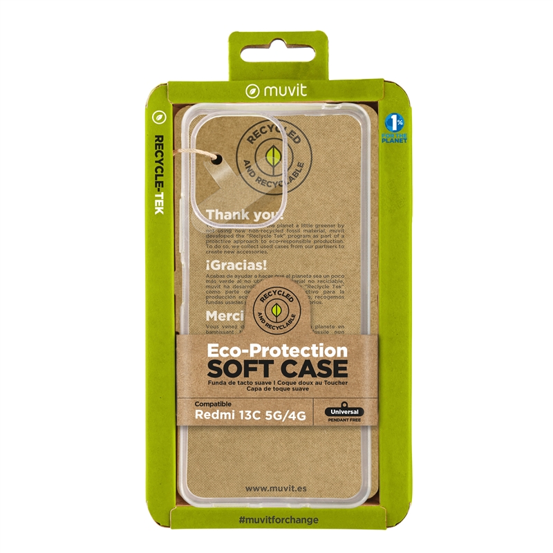 muvit for change funda compatible con Xiaomi Redmi 13C 5G/4G transparente