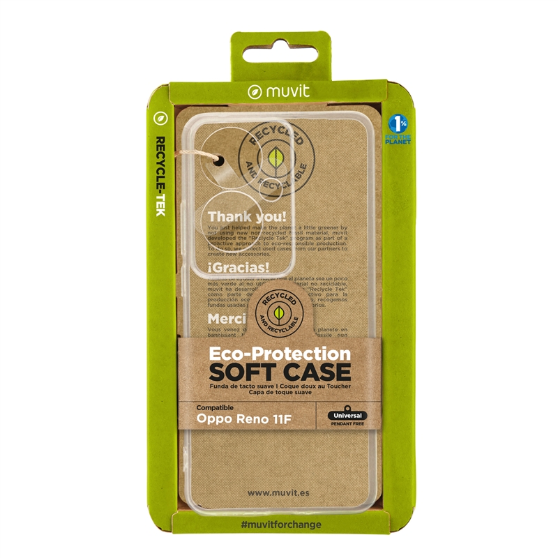 muvit for change funda compatible con Oppo Reno 11F transparente
