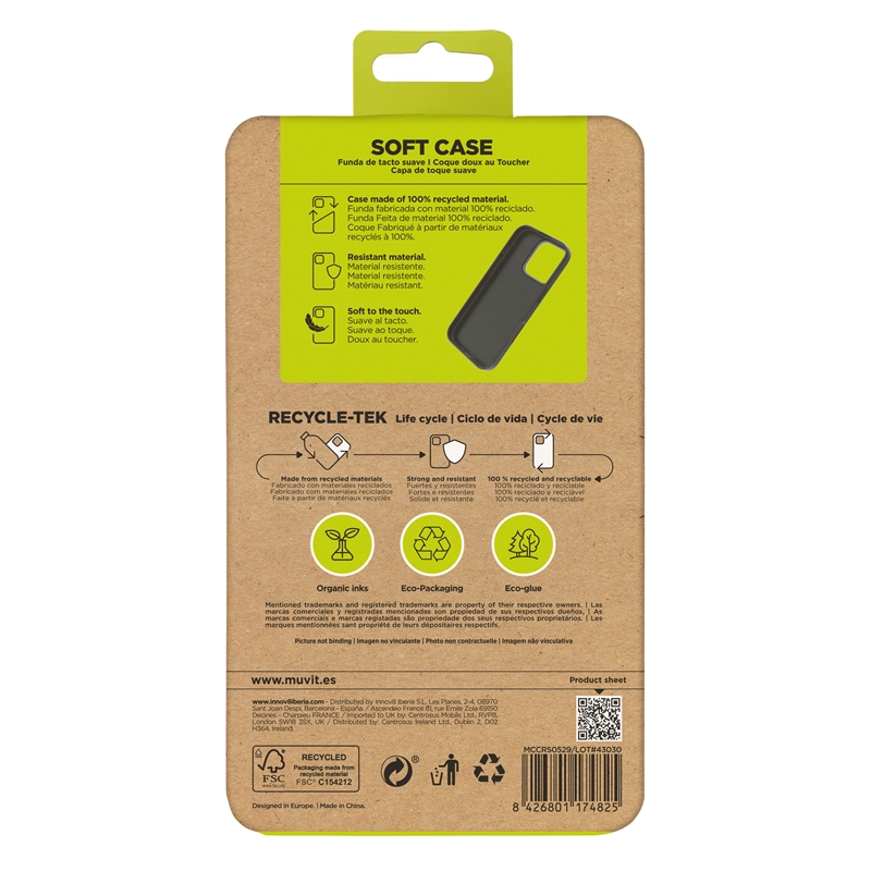 muvit for change funda compatible con Apple iPhone 16 Pro negra