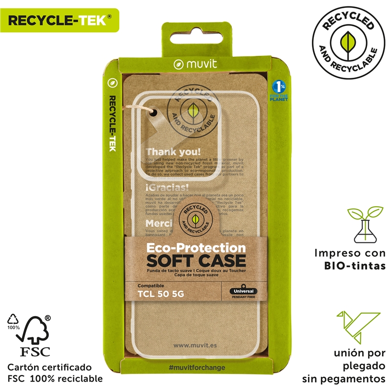 muvit for change funda compatible con Xiaomi Redmi Note 13 Pro 5G transparente