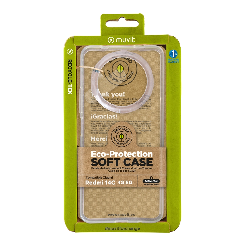 muvit for change funda compatible con Xiaomi Redmi 14C 4G/5G transparente