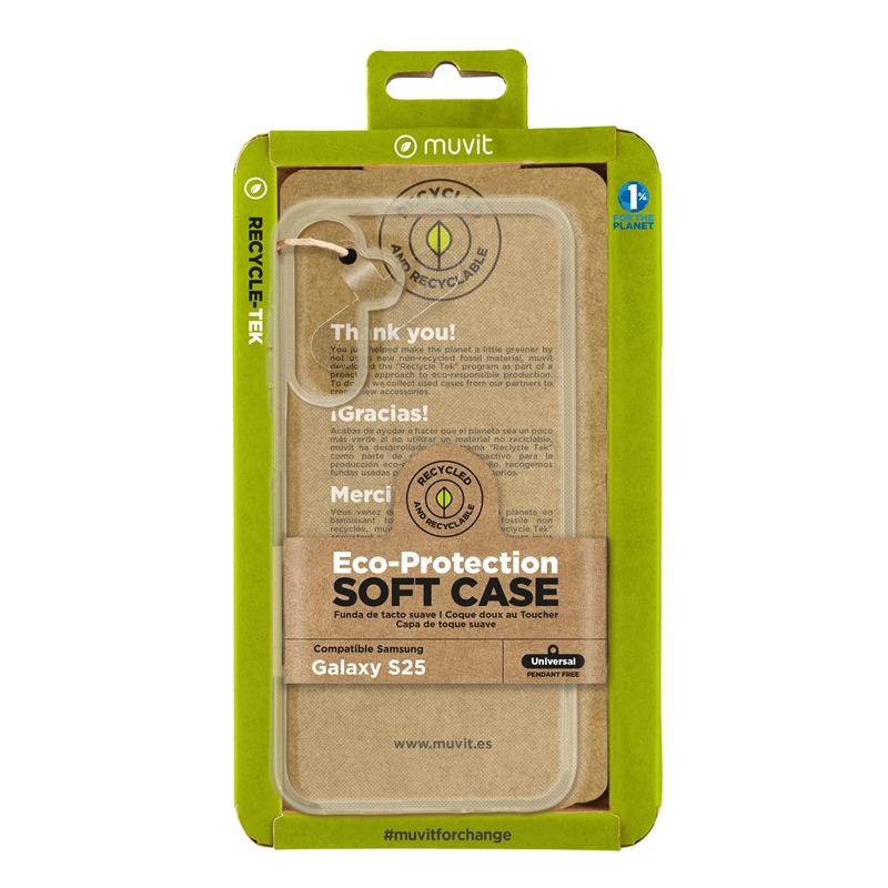 muvit for change funda compatible con Samsung Galaxy S25 transparente