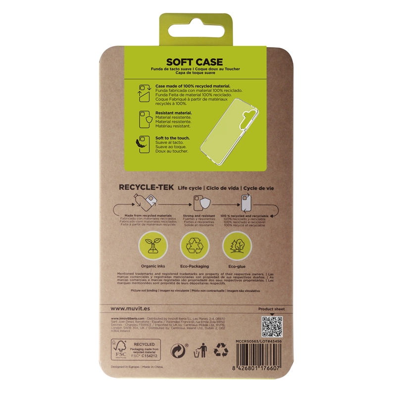 muvit for change funda compatible con Samsung Galaxy S25 Plus transparente