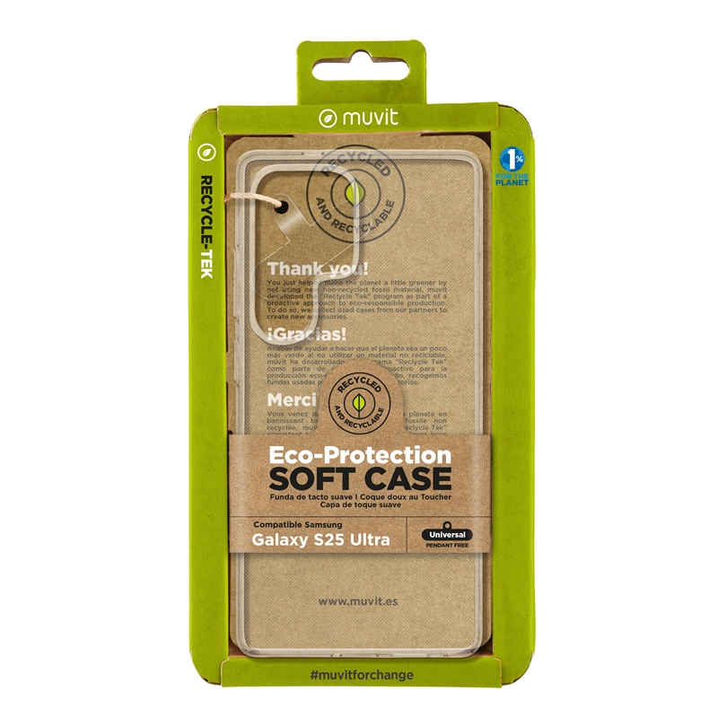 muvit for change funda compatible con Samsung Galaxy S25 Ultra transparente