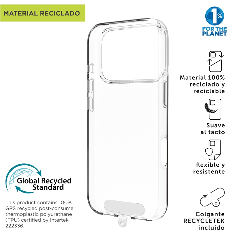 muvit for change funda compatible con Apple iPhone 17 Pro transparente