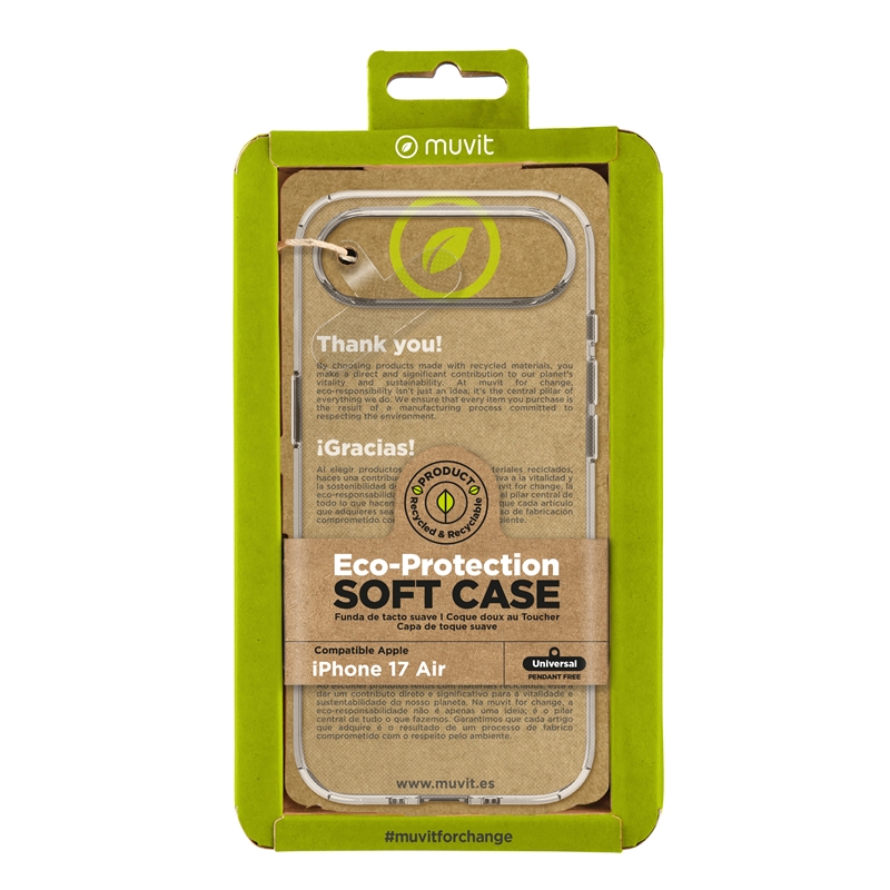 muvit for change funda compatible con Apple iPhone Air transparente