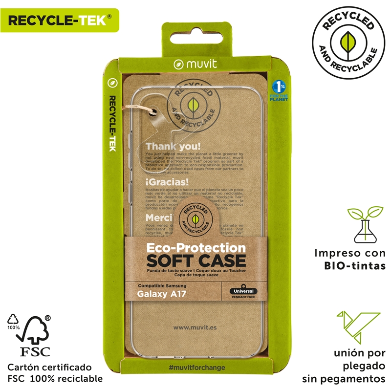 muvit for change funda compatible con Samsung Galaxy A17 transparente