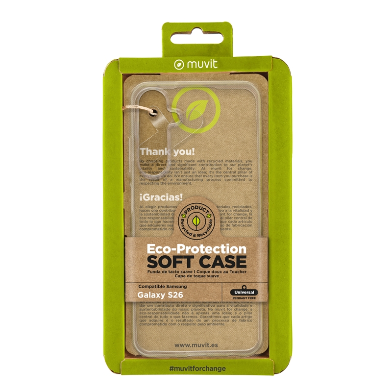 muvit for change funda compatible con Samsung Galaxy S26 transparente