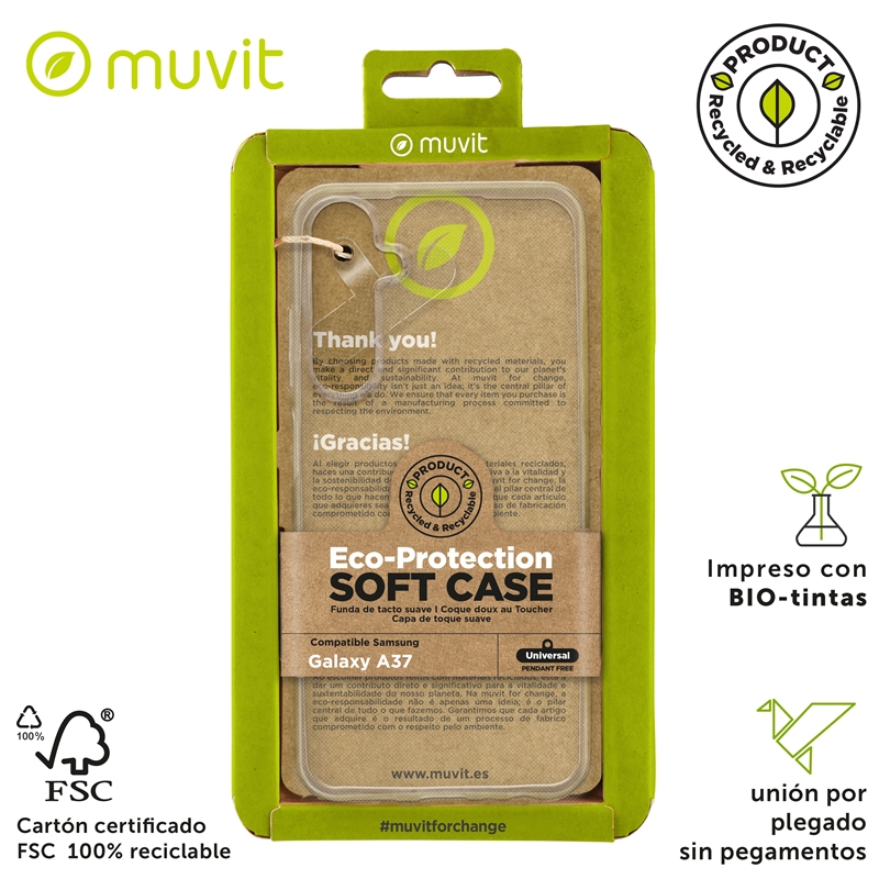 muvit for change funda compatible con Samsung Galaxy A37 transparente