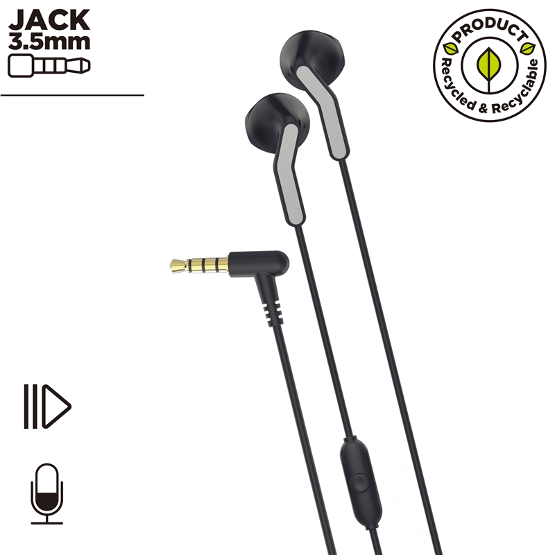 muvit for change auriculares estéreo E56 3.5mm negro