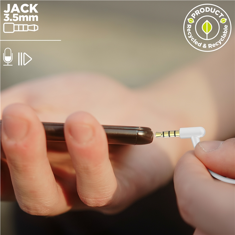 muvit for change auriculares estéreo E56 3.5mm blancos