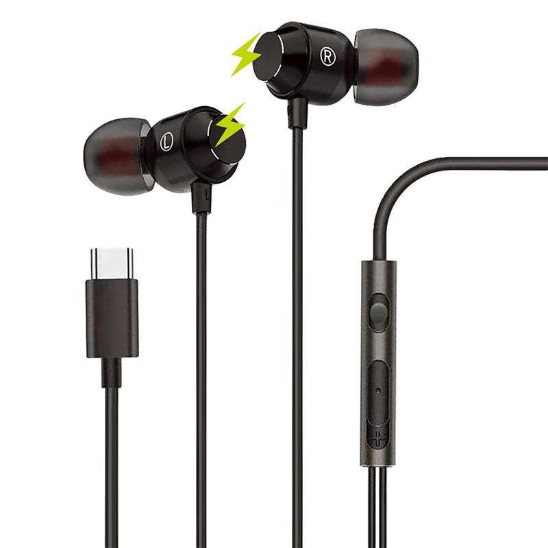 muvit for change auriculares estéreo M32 Tipo C magnéticos negros
