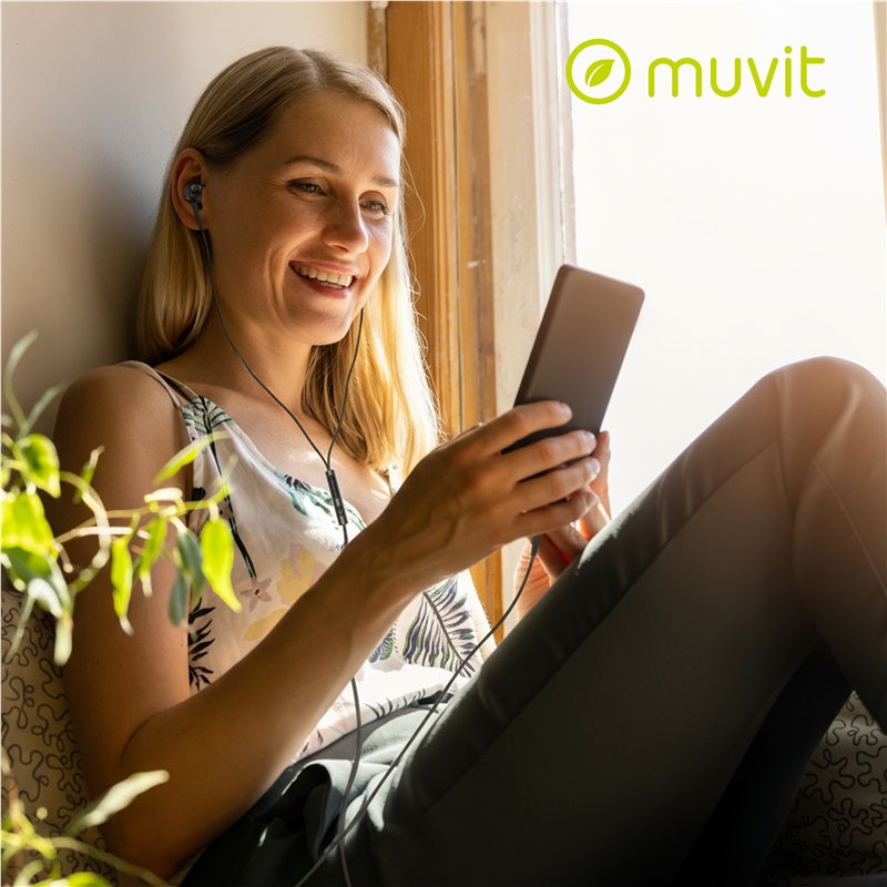 muvit for change auriculares estéreo M32 Tipo C magnéticos negros