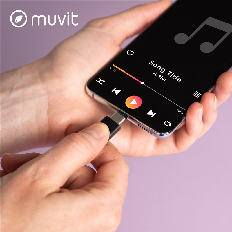 muvit for change auriculares estéreo M32 Tipo C magnéticos negros