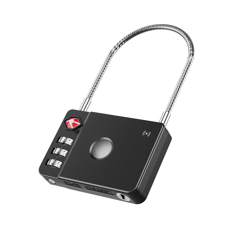 muvit for change by MiLi Candado TSA localizador compatible con Apple Find My y Android Find Hub negro