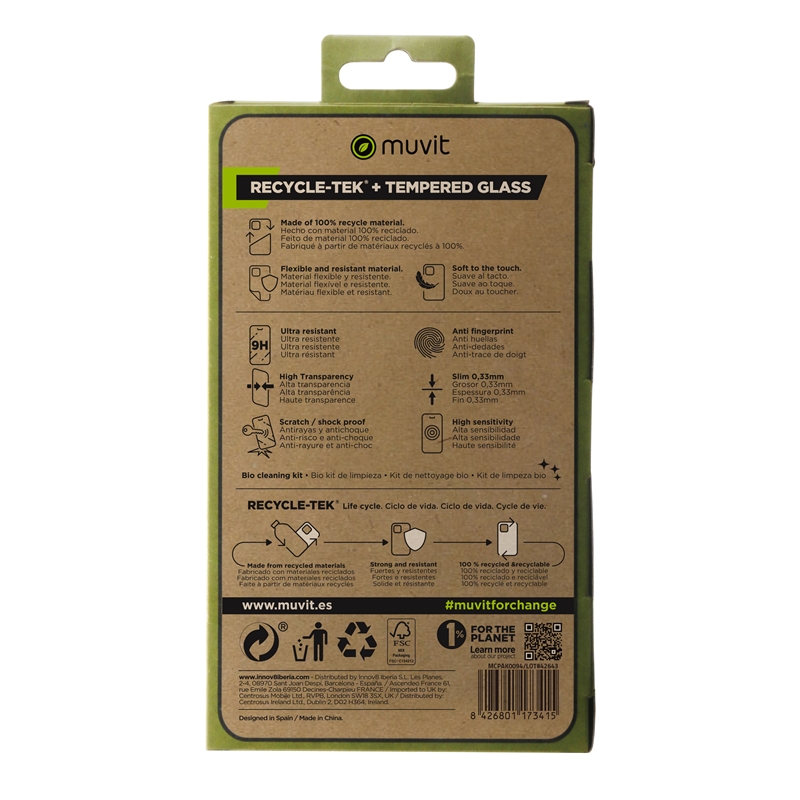 muvit for change funda compatible con Samsung Galaxy A25 5G + protector de pantalla vidrio templado plano