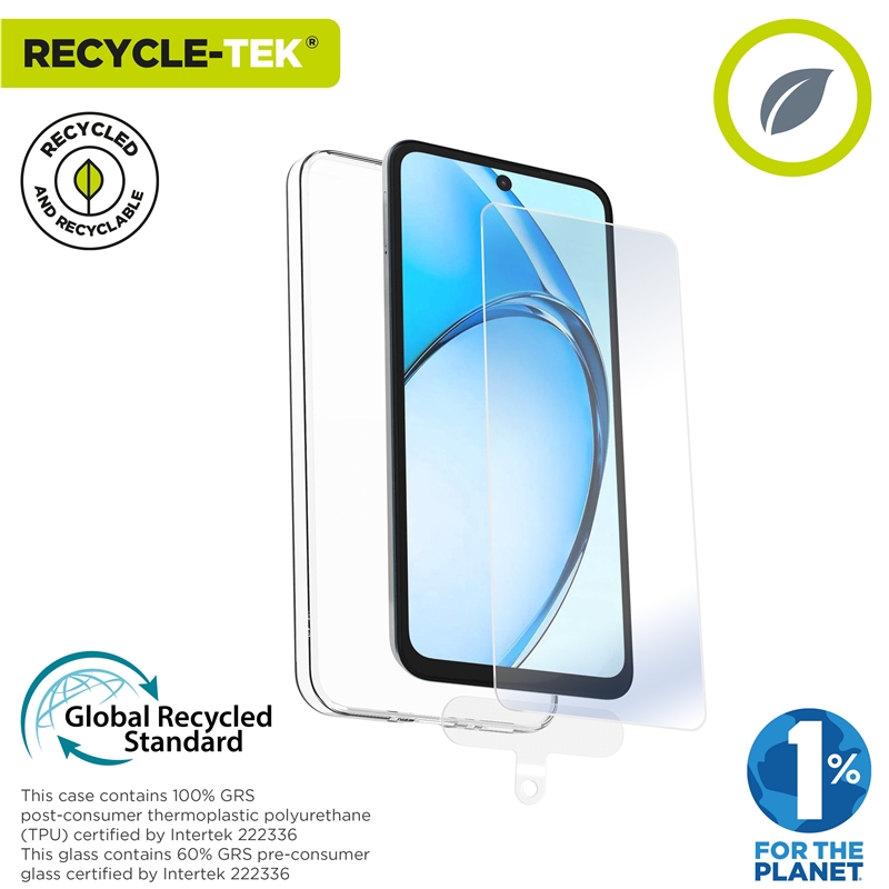 muvit for change funda compatible con Oppo A60 5G + protector de pantalla vidrio templado plano