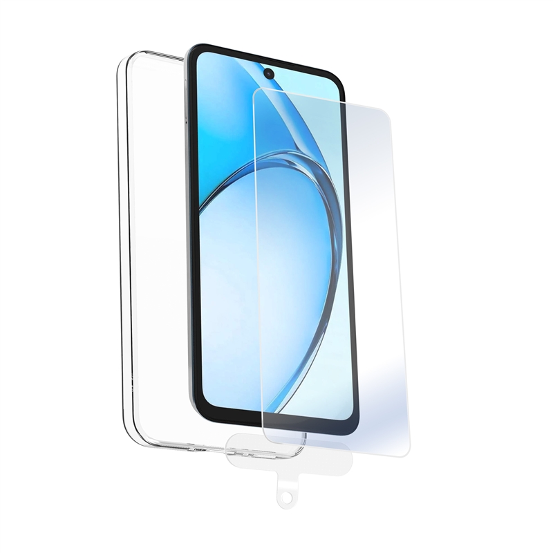 muvit for change funda compatible con Oppo A60 5G + protector de pantalla vidrio templado plano