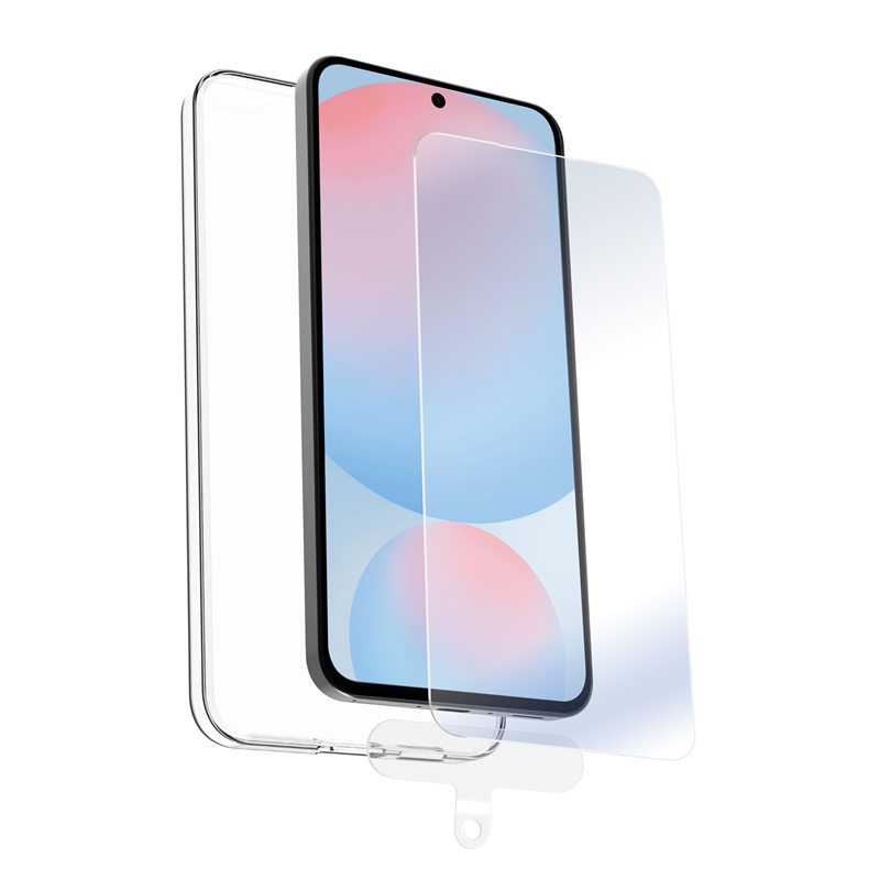 muvit for change funda compatible con Samsung Galaxy S25 FE + protector de pantalla vidrio templado plano