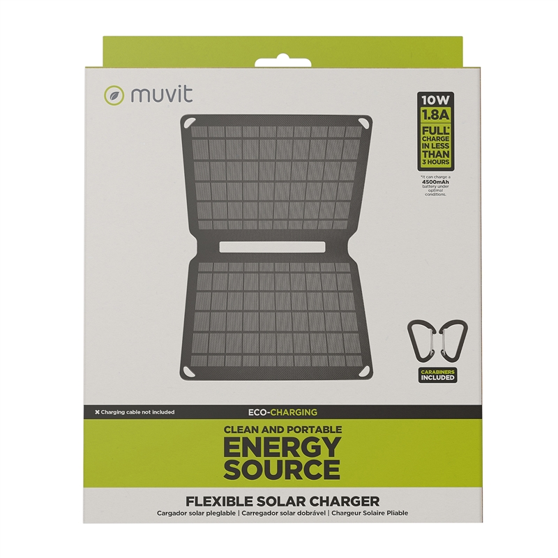 muvit for change cargador solar 10w negro