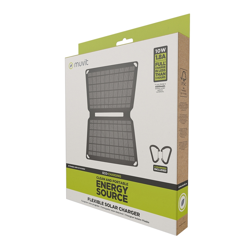 muvit for change cargador solar 10w negro