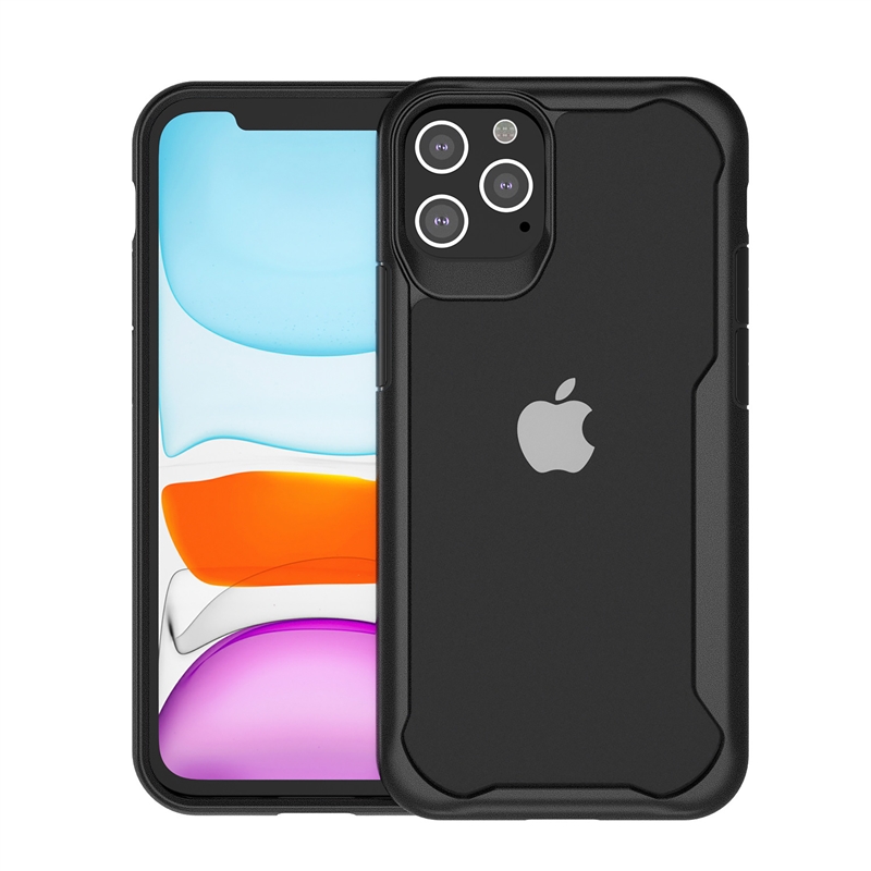 muvit for change funda shockproof 2m compatible con Apple iPhone 12/12 Pro transparente/negro