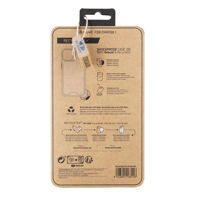 muvit for change funda shockproof 2m compatible con Apple iPhone 14 Plus transparente