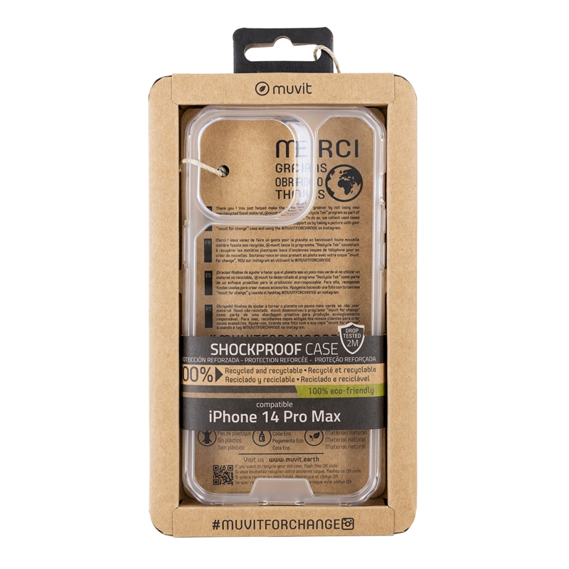 muvit for change funda shockproof 2m compatible con Apple iPhone 14 Pro Max transparente