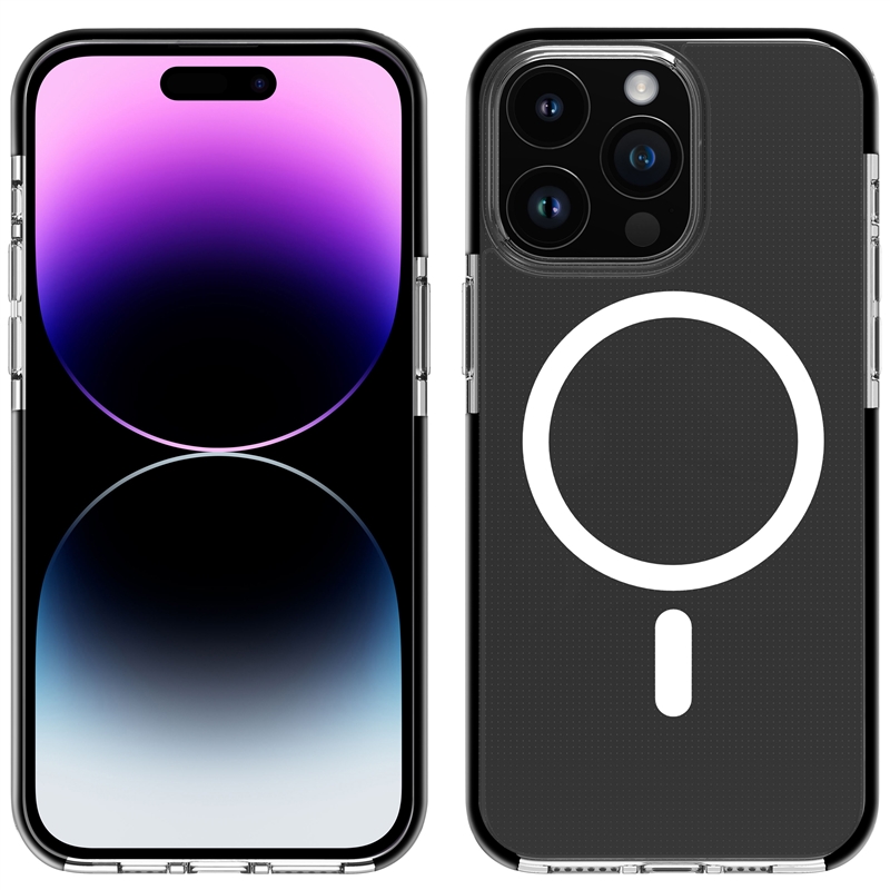 muvit for change funda Magsafe shockproof 3m compatible con Apple iPhone 15 Pro transparente/negra