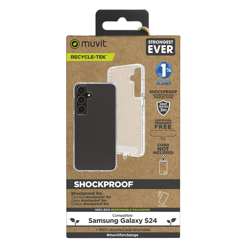 muvit for change funda shockproof 3m compatible con Samsung Galaxy S24 transparente