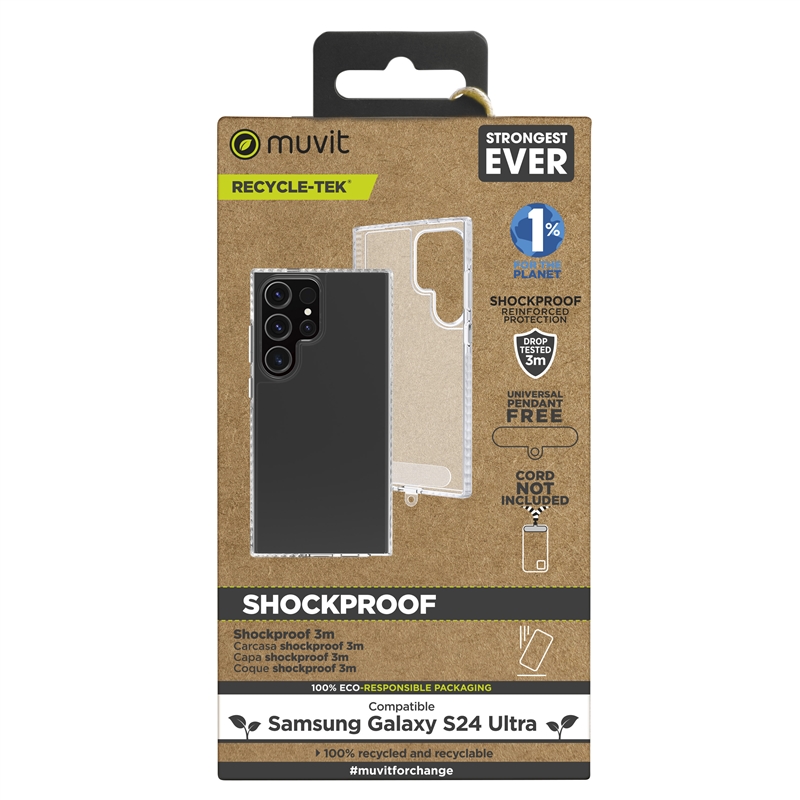 muvit for change funda shockproof 3m compatible con Samsung Galaxy S24 Ultra transparente